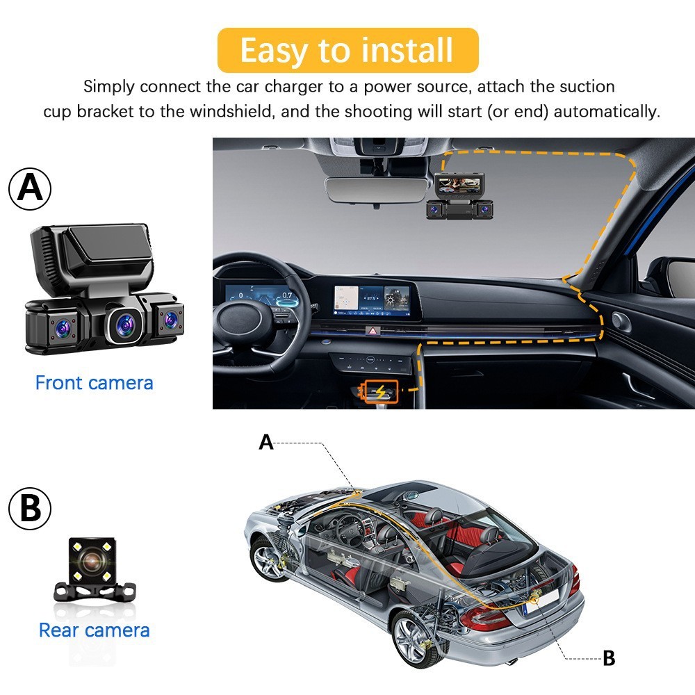 5G WiFi Dash Cam 4 Channel