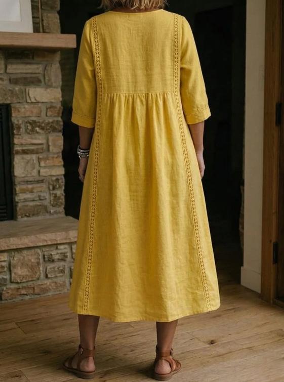 Linen Cotton Patchwork Dress