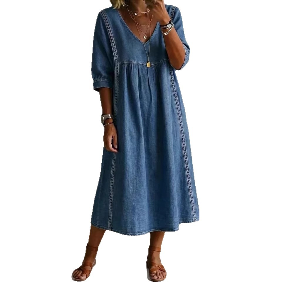 Linen Cotton Patchwork Dress