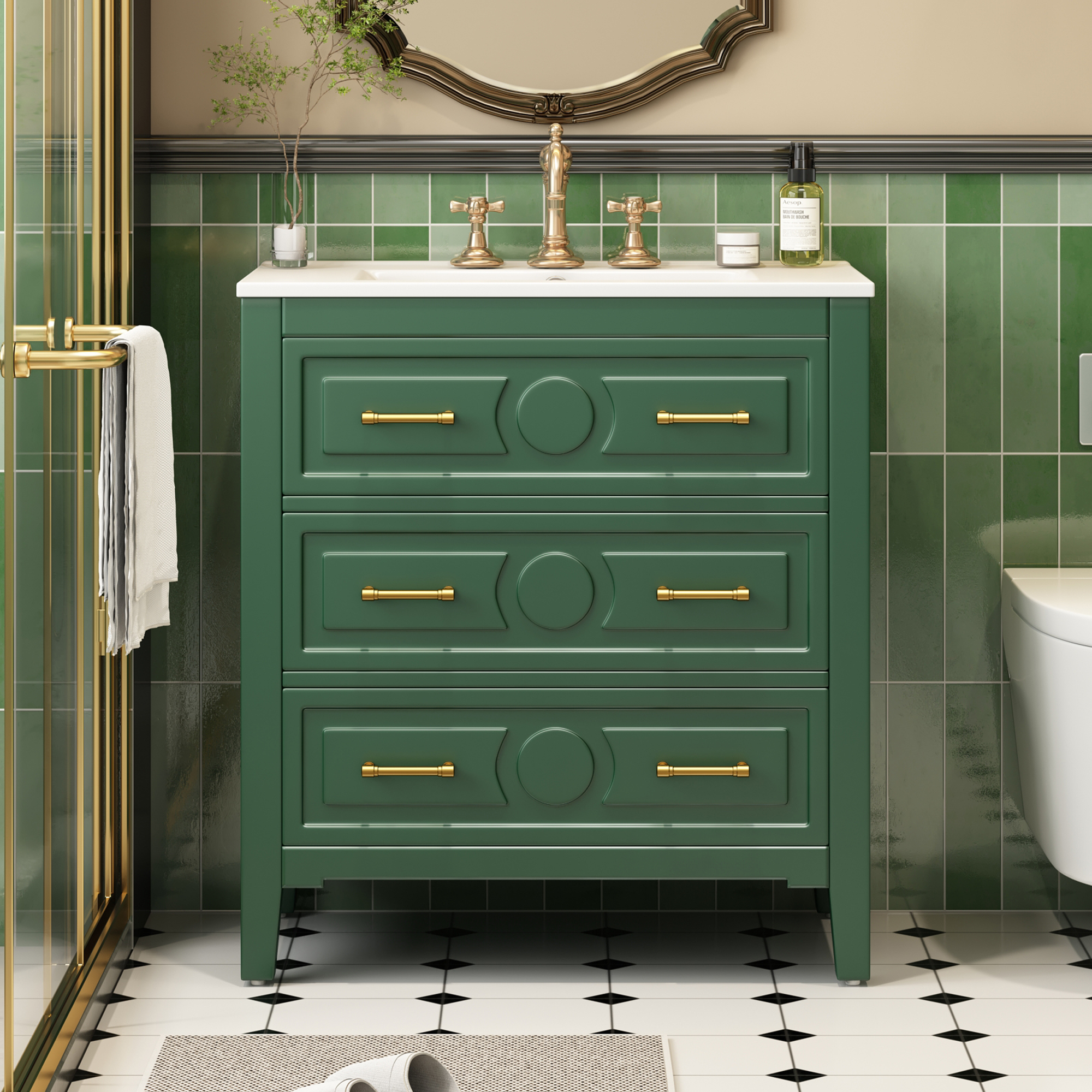 30 Bathroom Vanity With Ceramic Sink