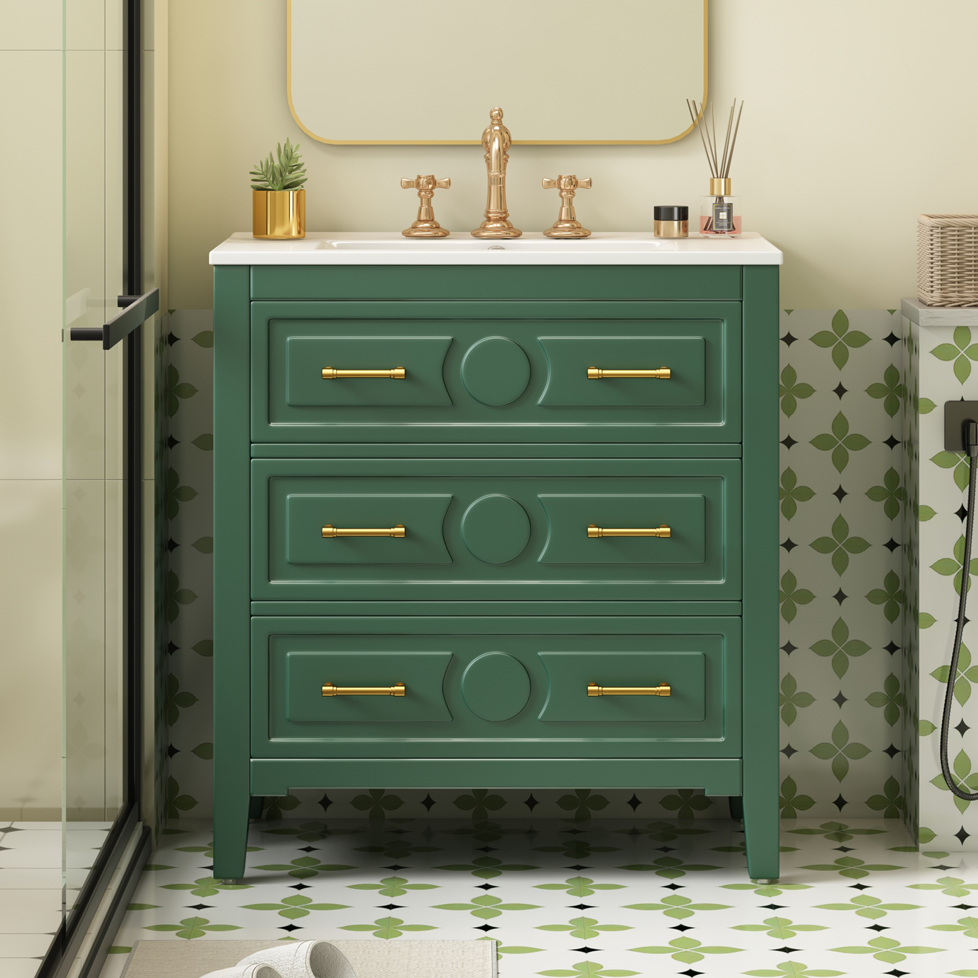 30 Bathroom Vanity With Ceramic Sink