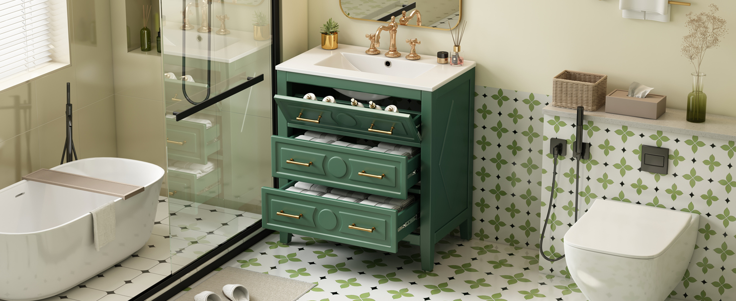 30 Bathroom Vanity With Ceramic Sink