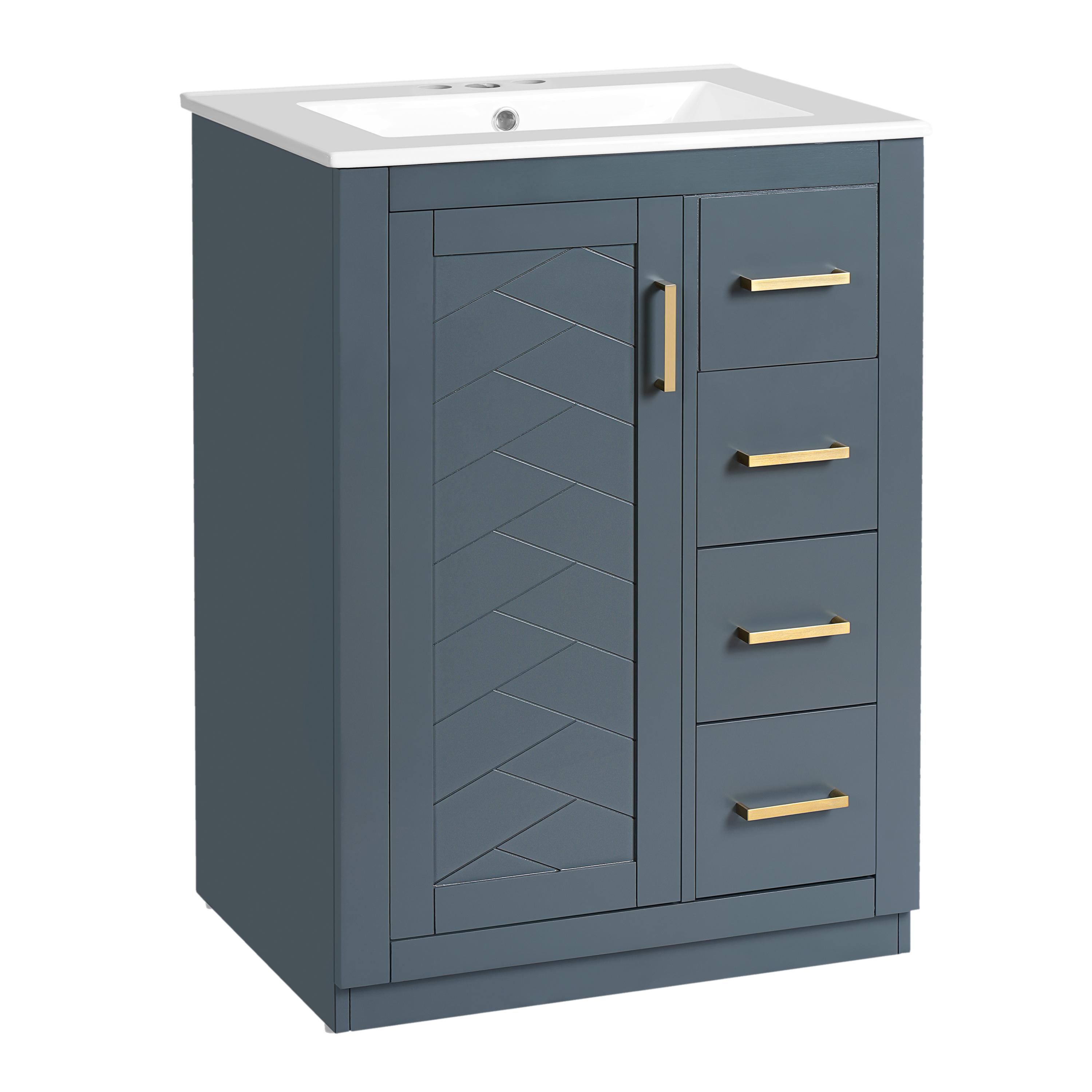 Bathroom Vanity Ceramic Sink Blue