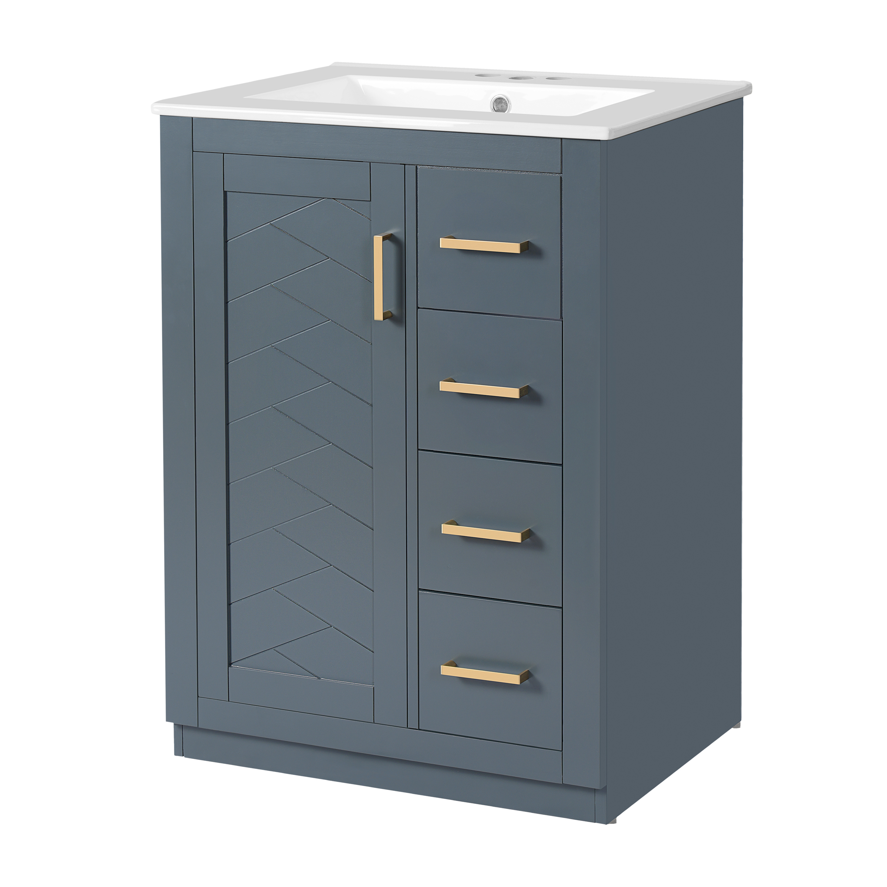 Bathroom Vanity Ceramic Sink Blue