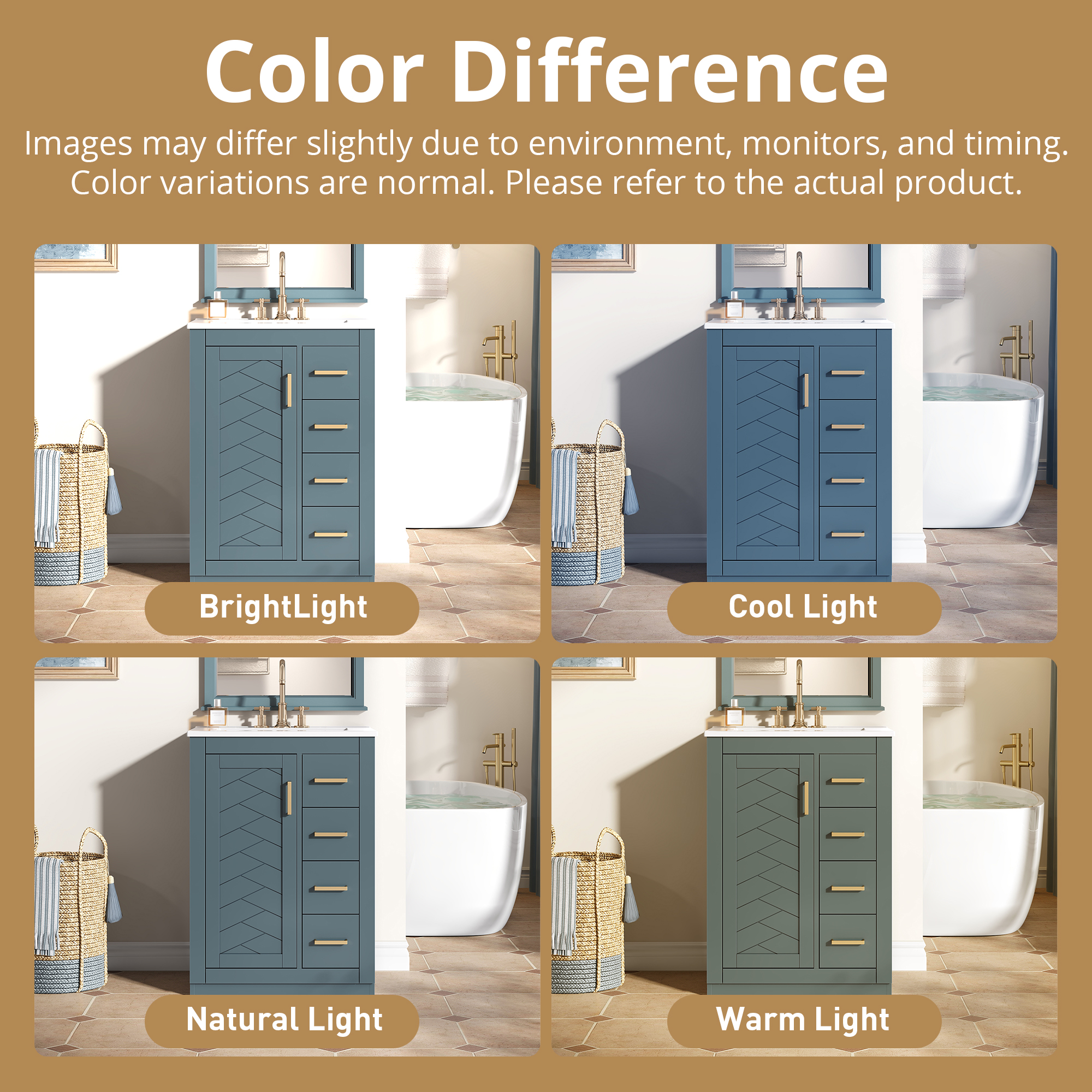 Bathroom Vanity Ceramic Sink Blue