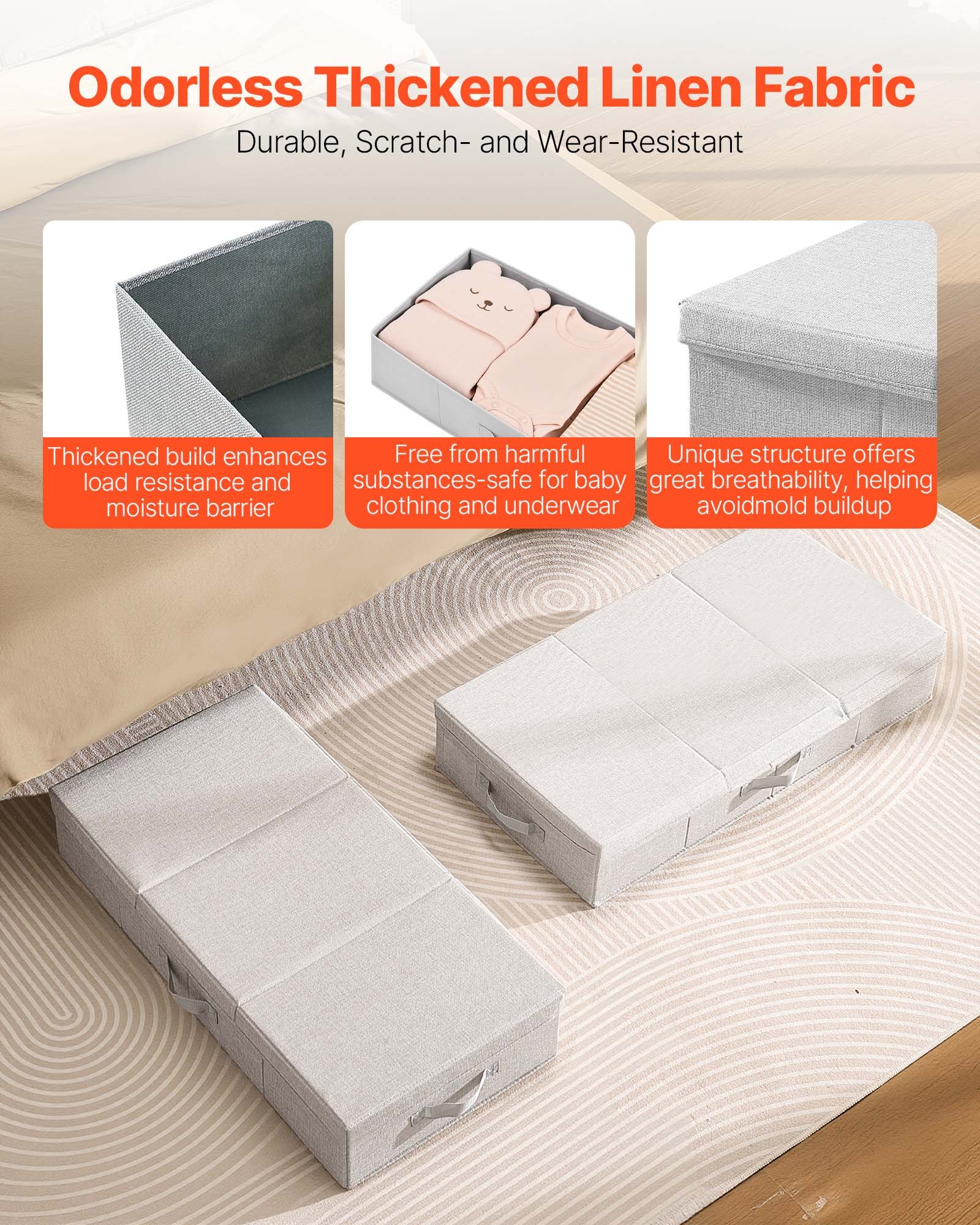 Under Bed Storage with Lids, 31.7 X 15.9 Inch