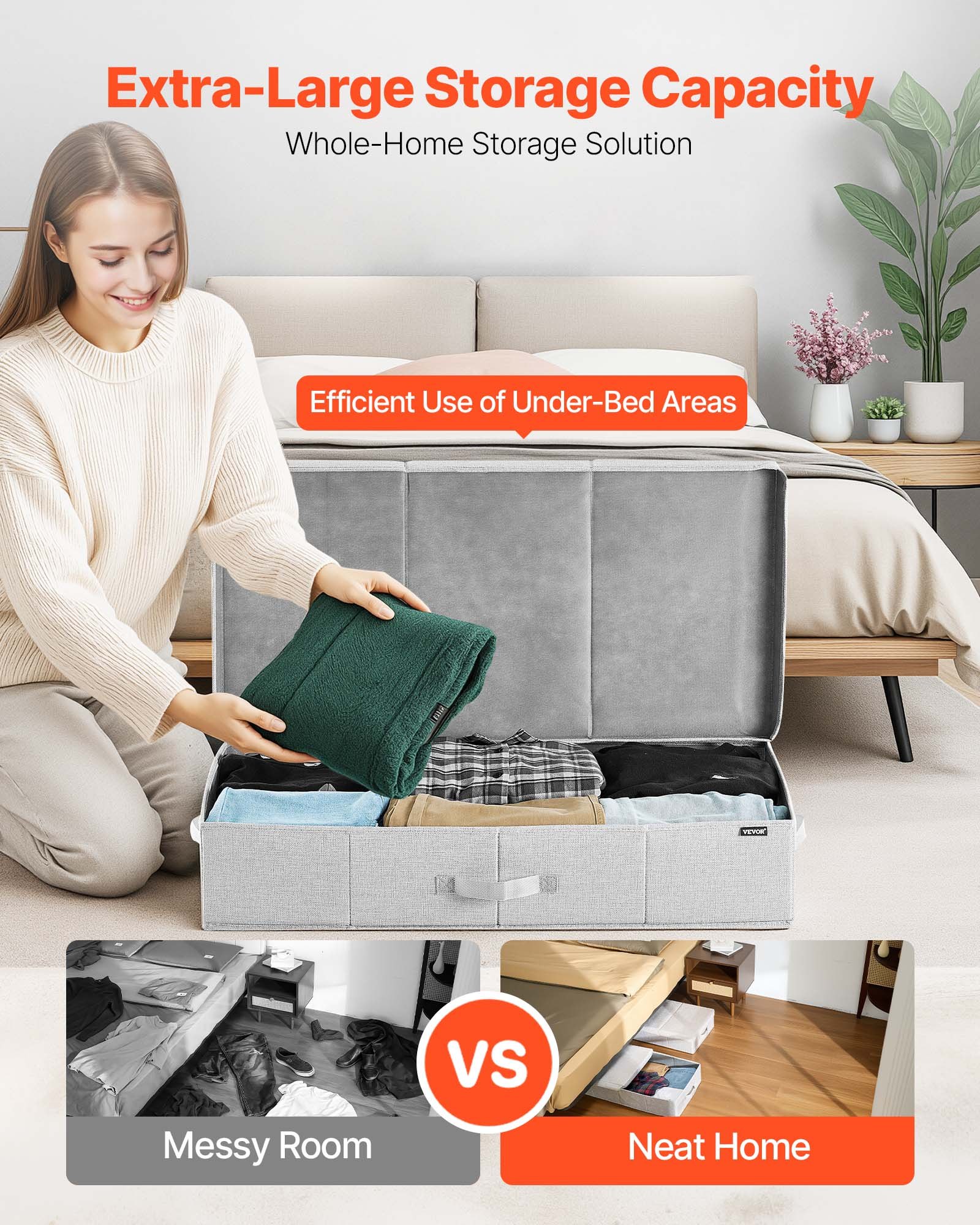 Under Bed Storage with Lids, 31.7 X 15.9 Inch