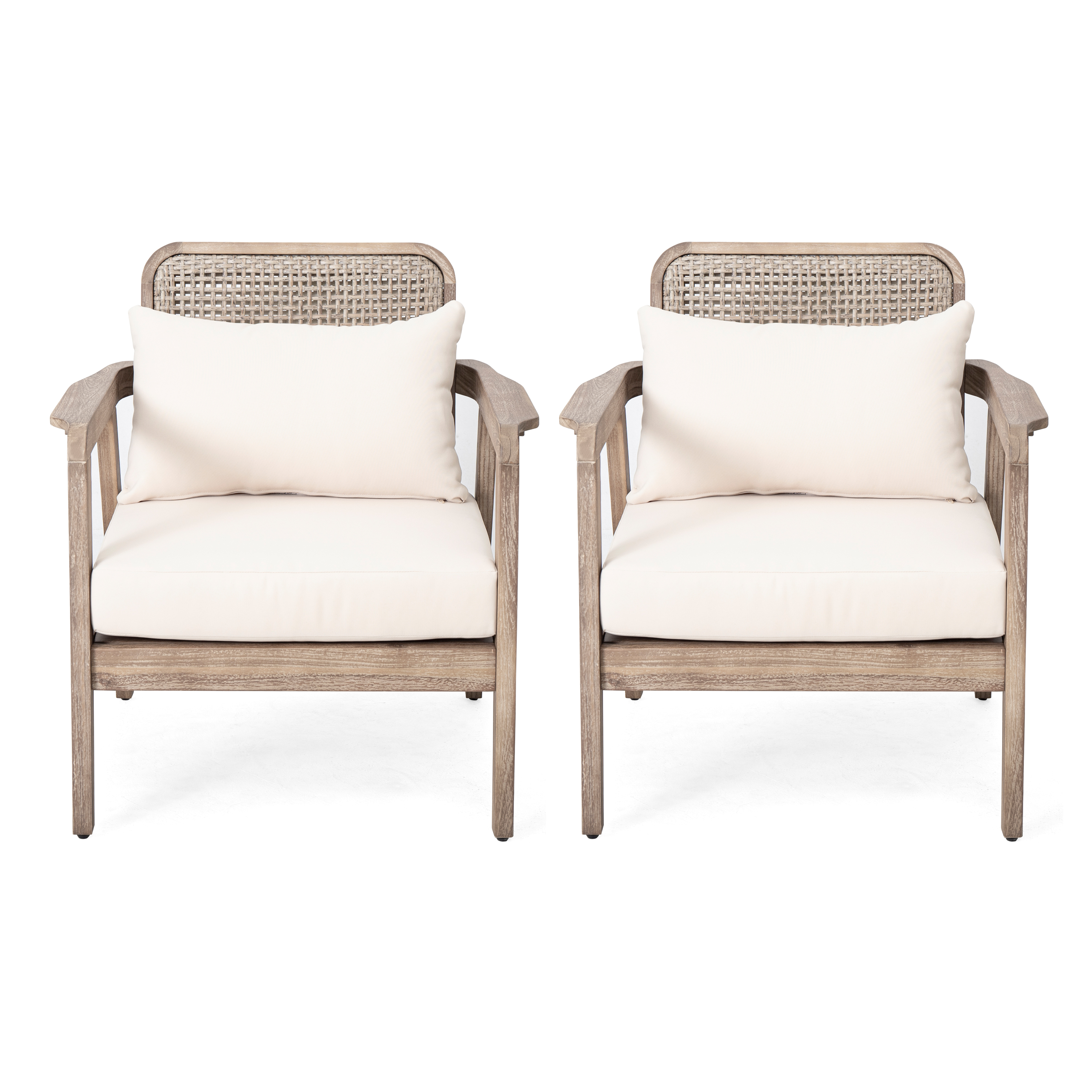 Acacia Wood Patio Club Chair Set