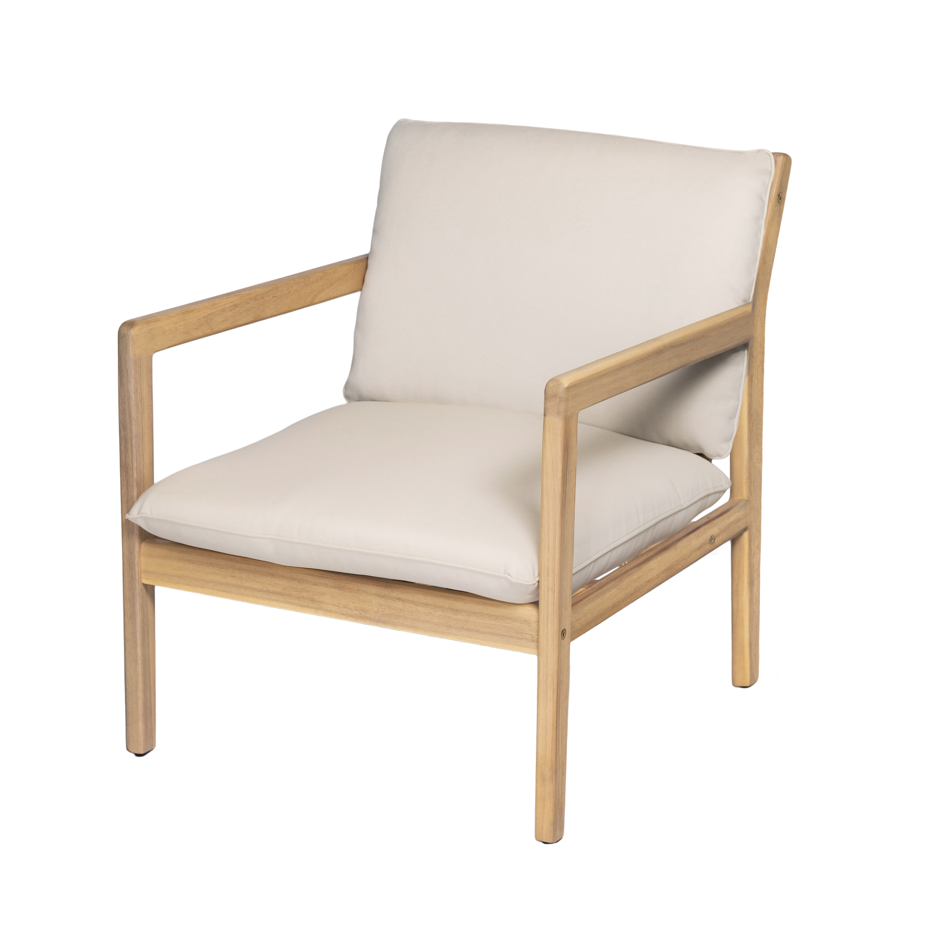 Acacia Wood Armchair Patio Set