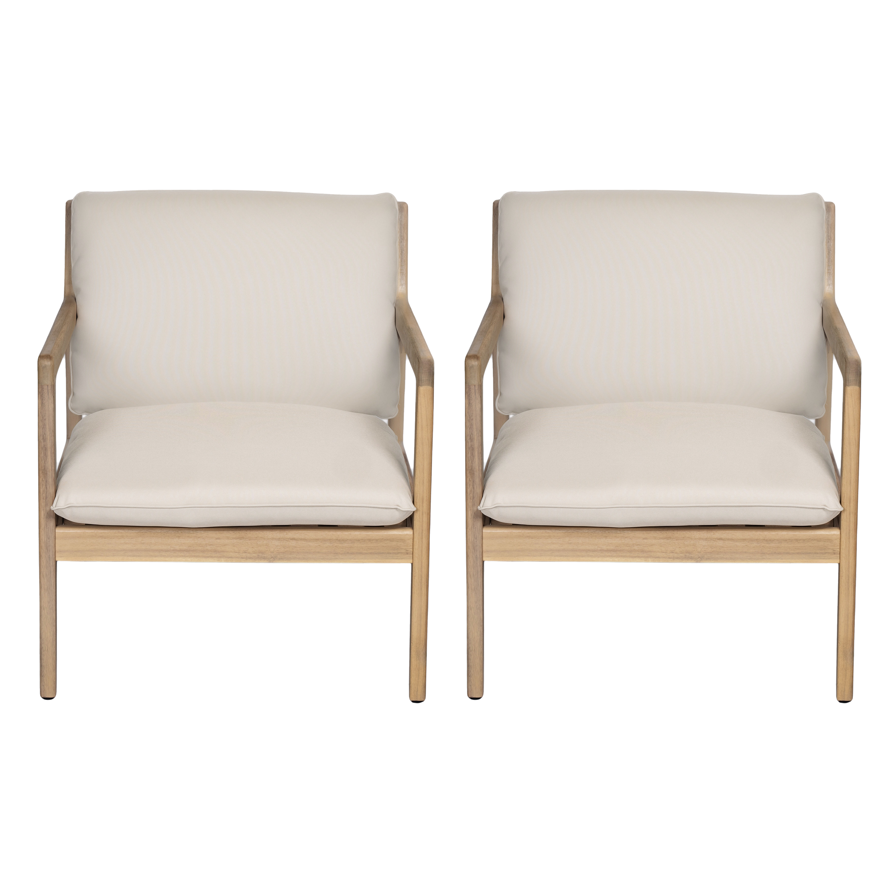 Acacia Wood Armchair Patio Set