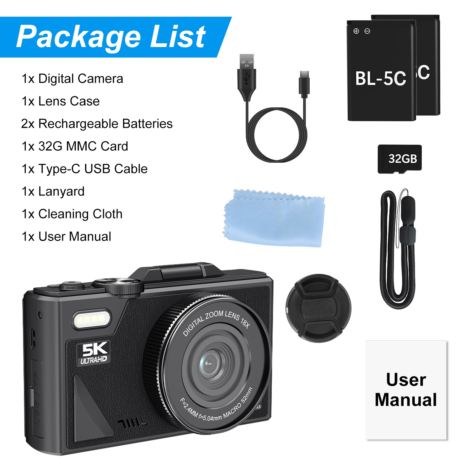 Digital Camera 5K WiFi