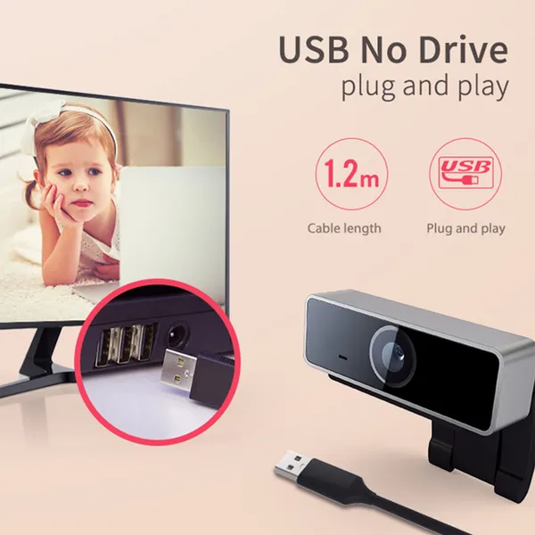 FHD 1080P Webcam with Auto Focus and Microphone