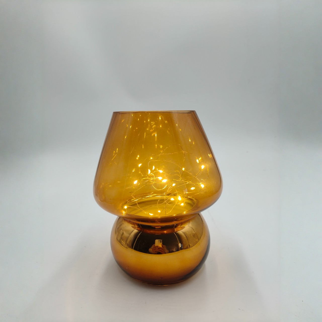 Glass Mushroom Battery-Powered Lamp