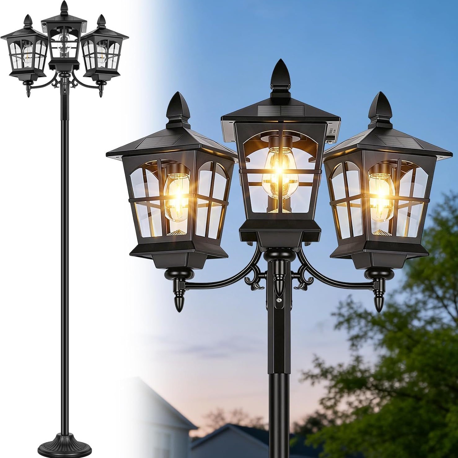 Solar Street Light Post Lamp