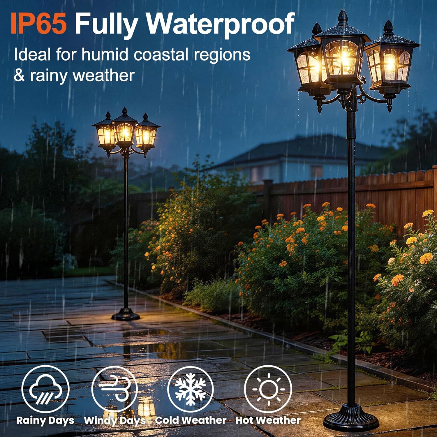 Solar Street Light Post Lamp