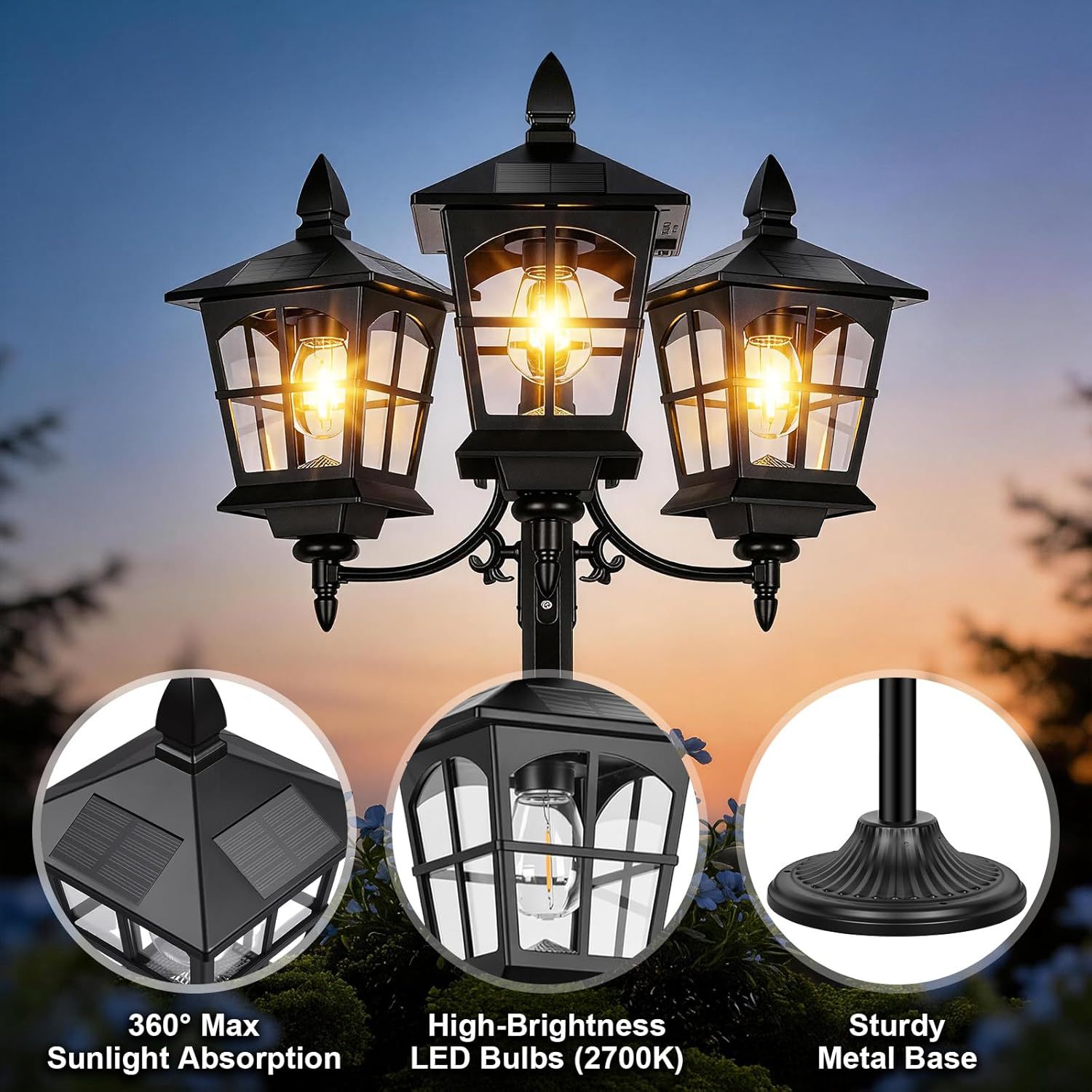 Solar Street Light Post Lamp