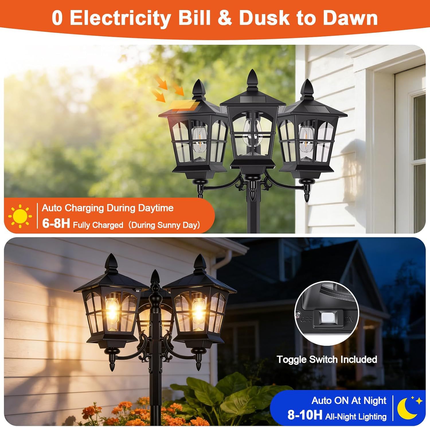 Solar Street Light Post Lamp