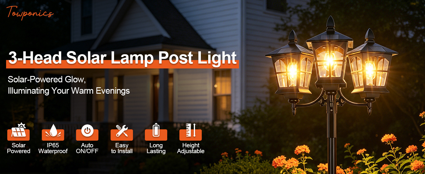 Solar Street Light Post Lamp