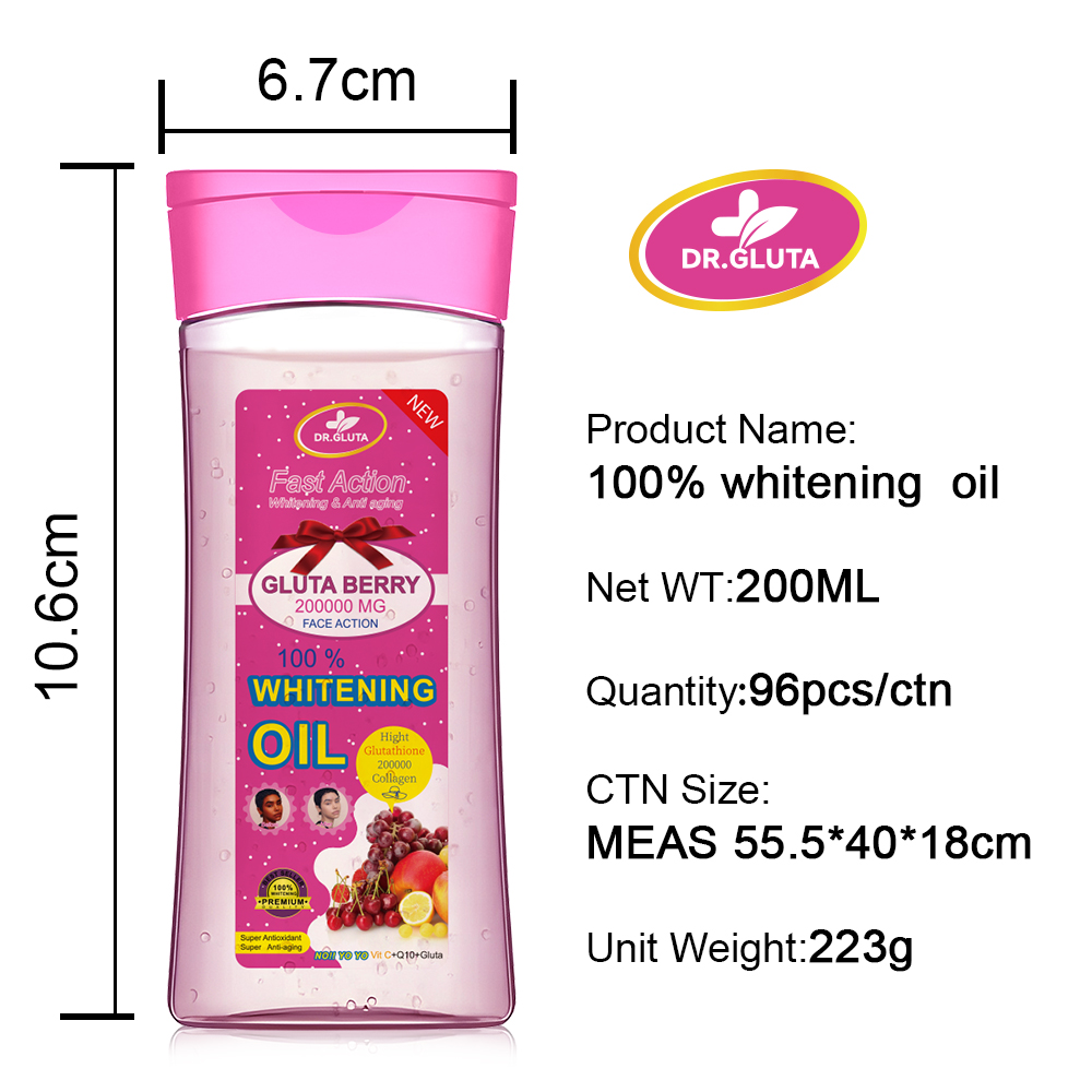 Glutathione Whitening Oil, 200ml, Body Oil