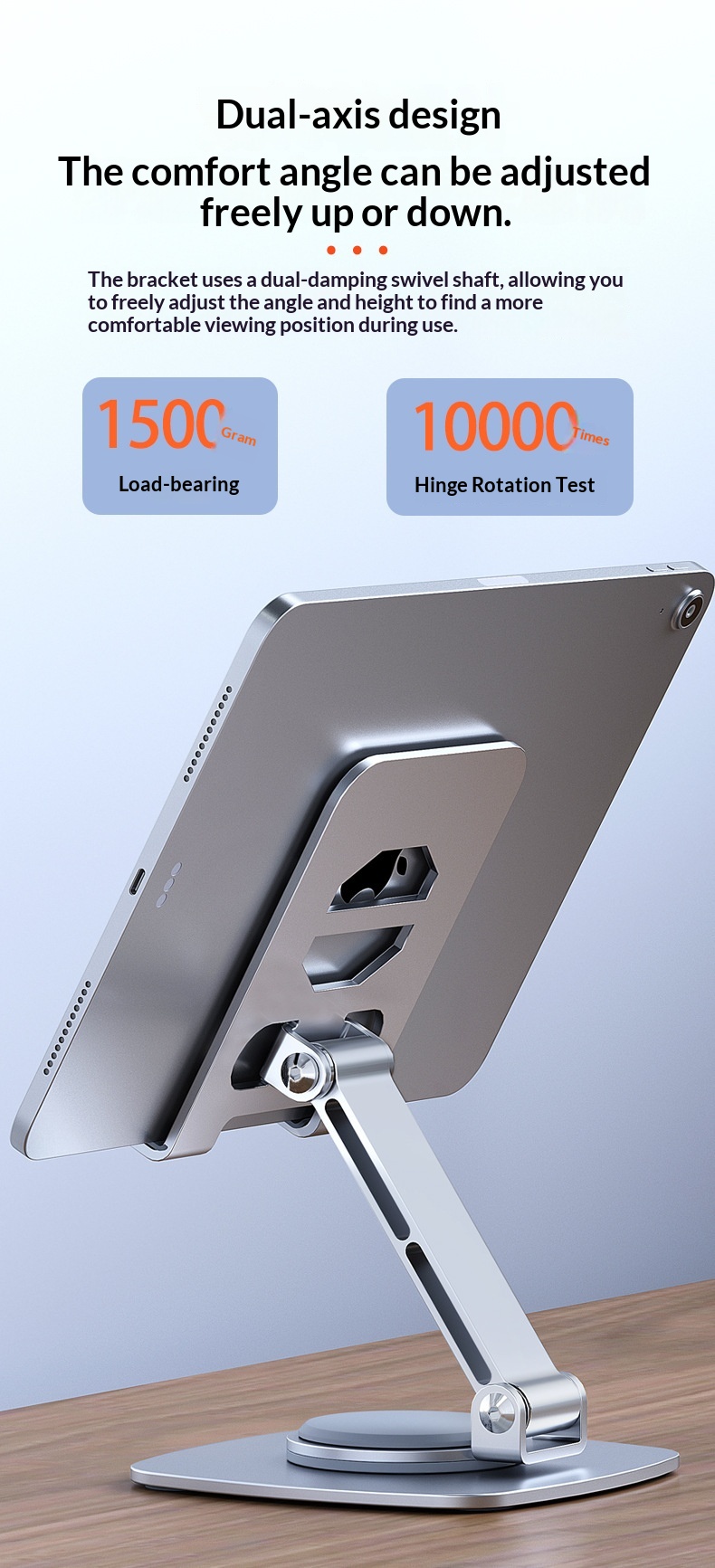 Rotating Phone Stand Desktop Metal Bedside Tablet Holder