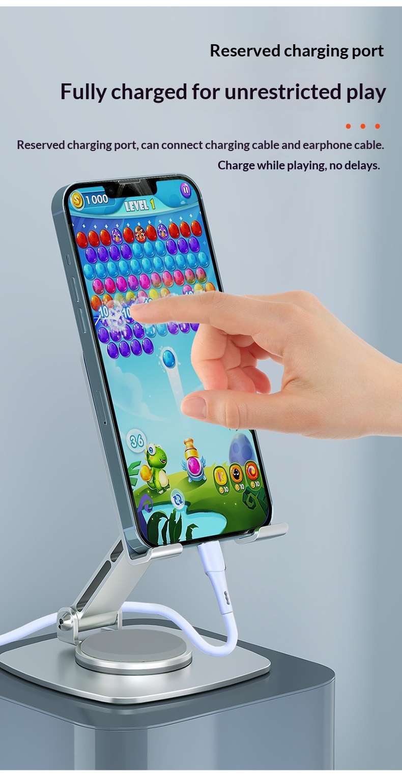 Rotating Phone Stand Desktop Metal Bedside Tablet Holder