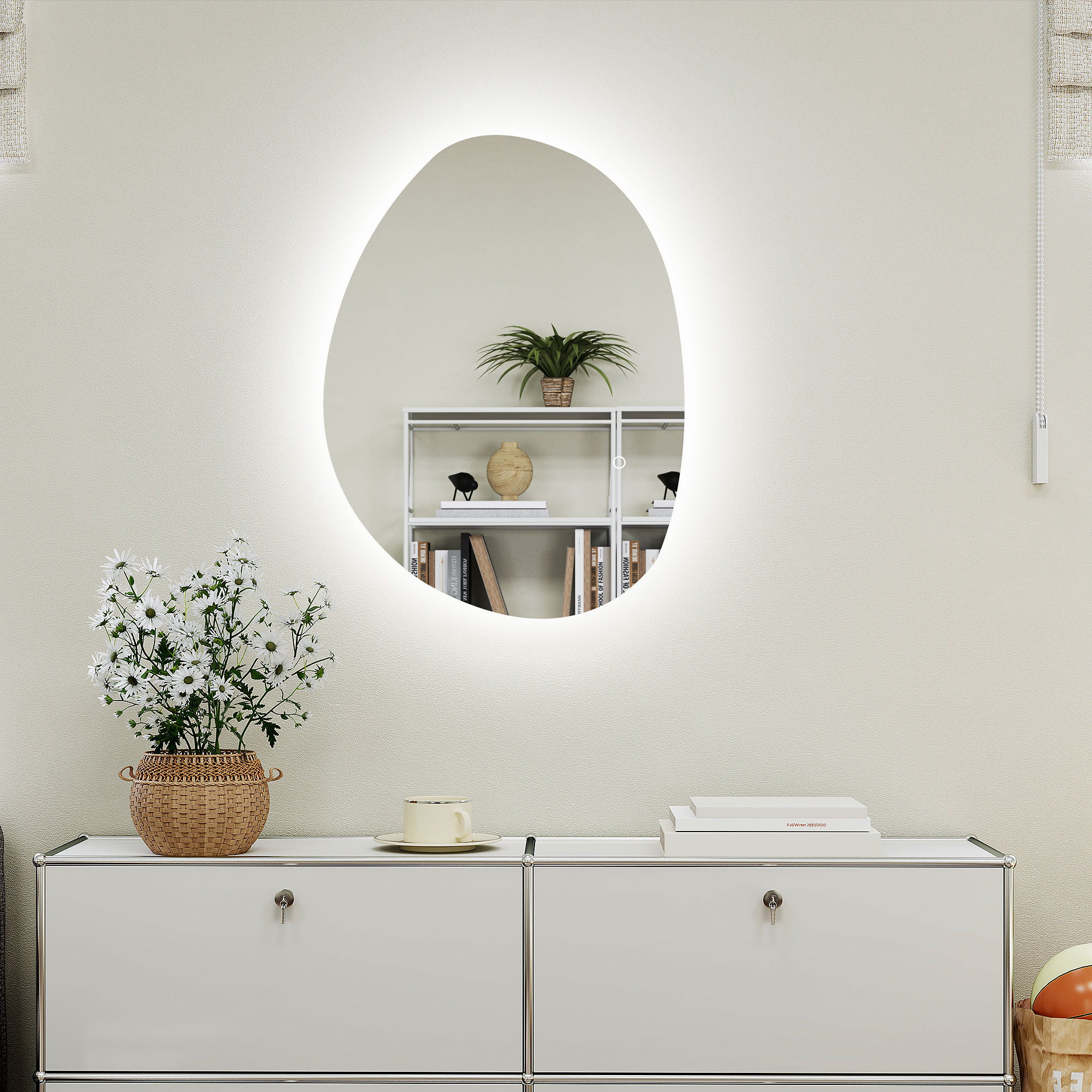 Asymmetrischer Badspiegel LED-Licht