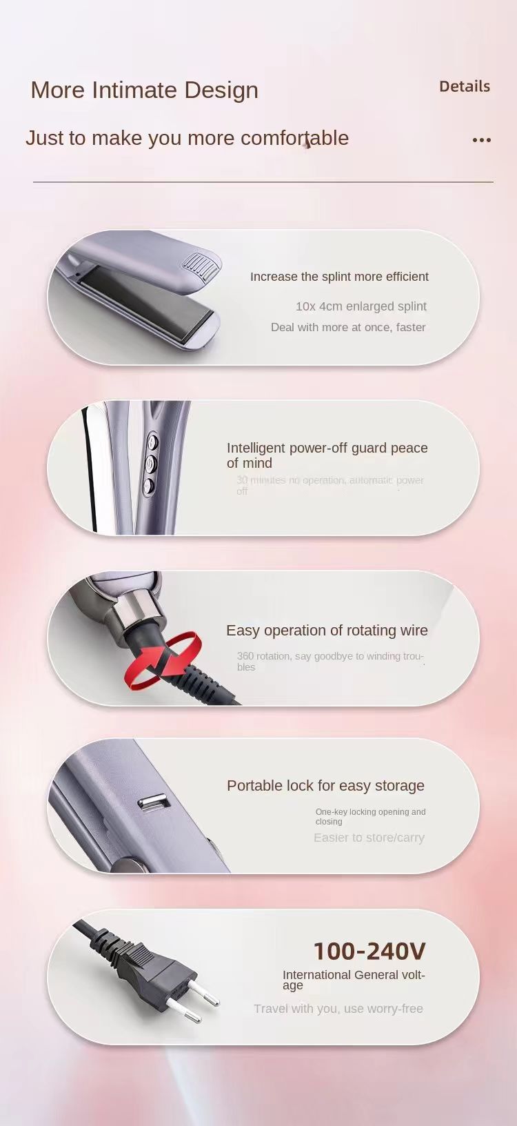 Ceramic Hair Straightener LCD Display