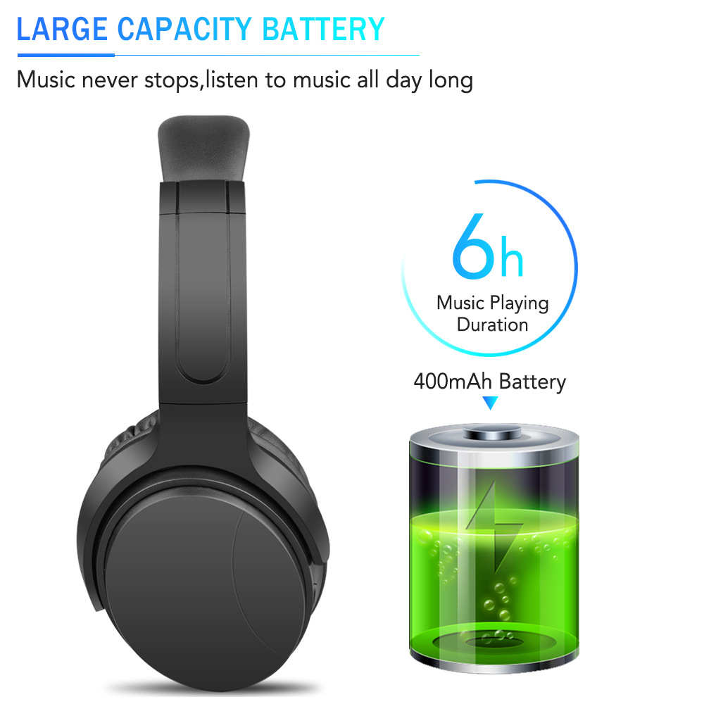 Wireless Headset Noise Cancelling Folding