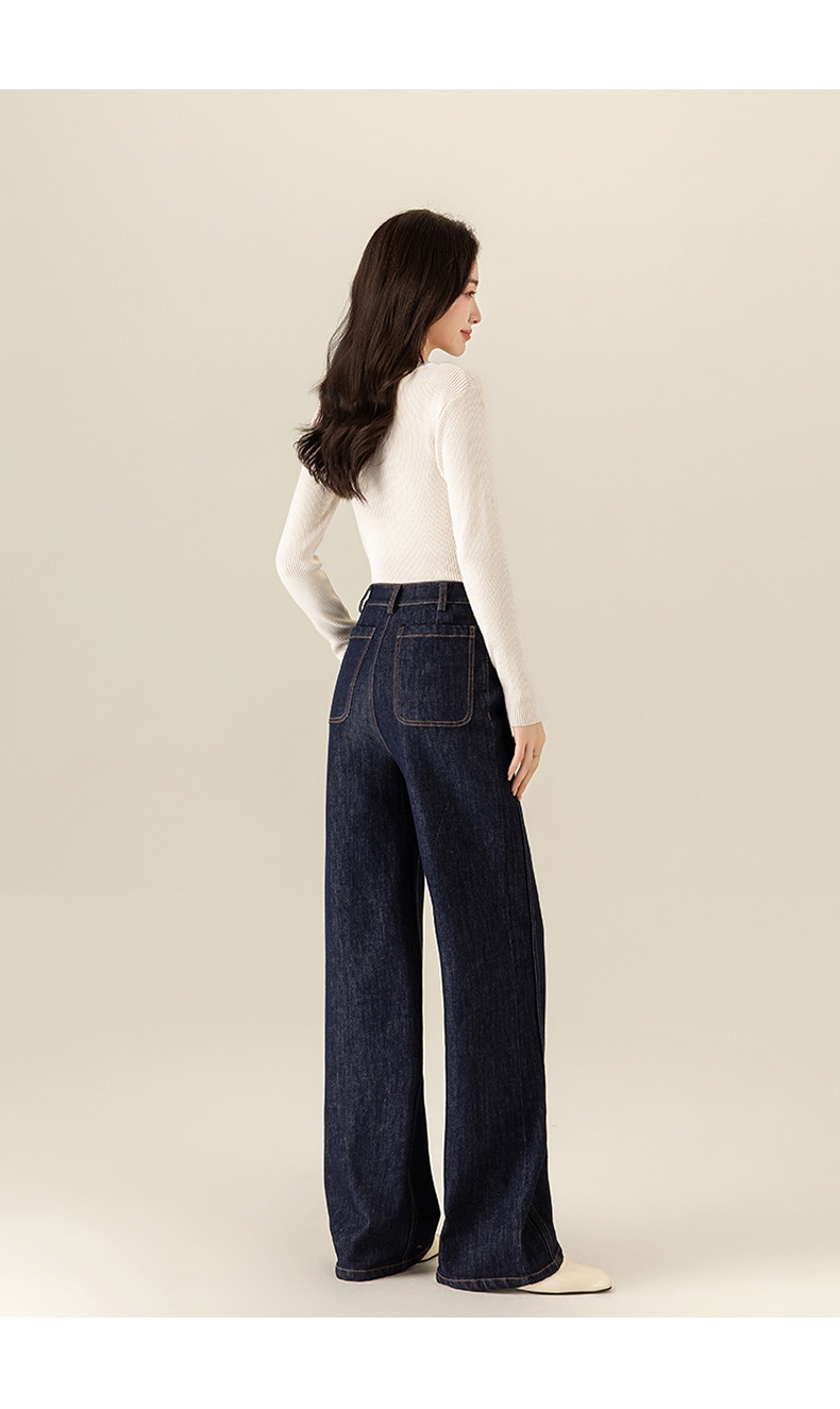 Womens Straight-Leg Denim Jeans