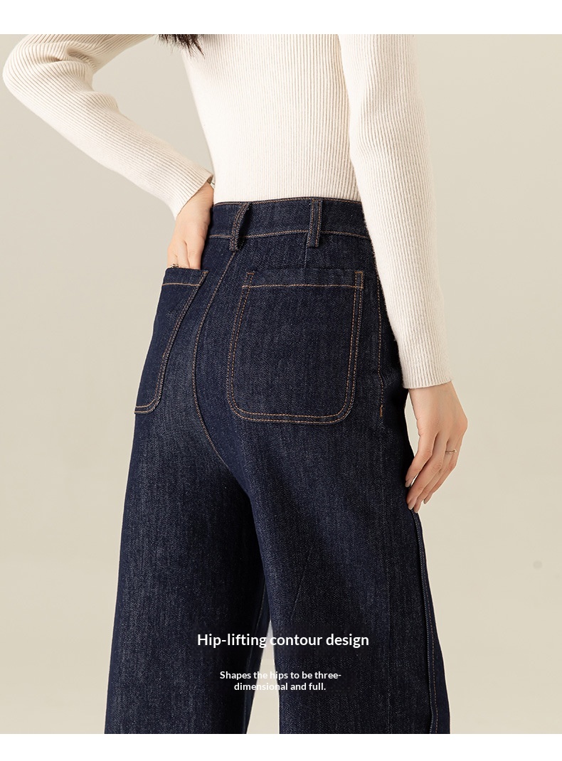 Womens Straight-Leg Denim Jeans