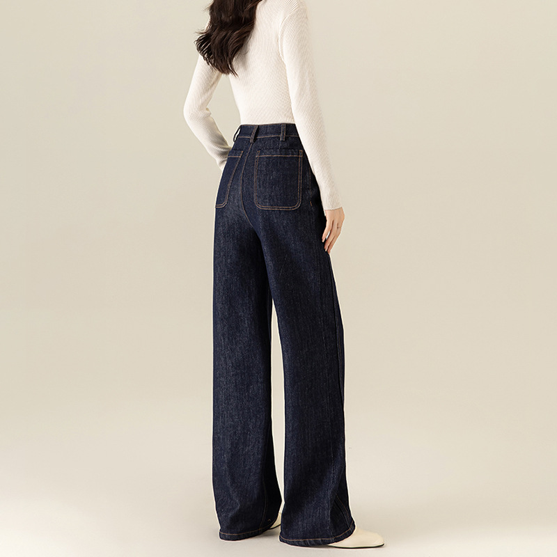 Womens Straight-Leg Denim Jeans