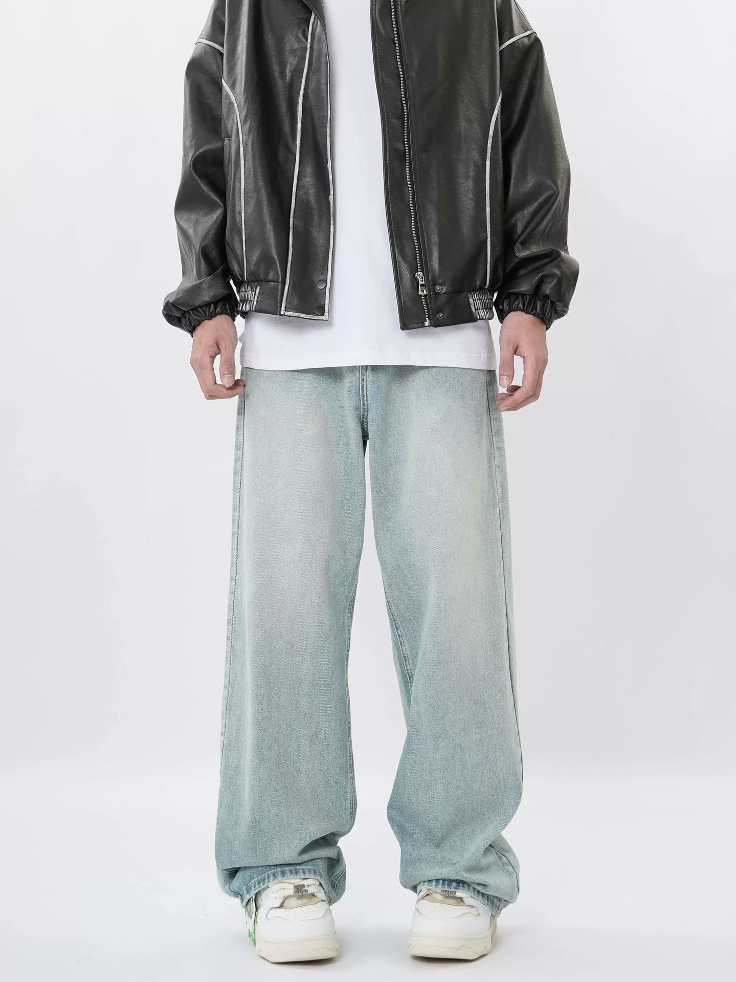 Mens Denim Trousers American Retro