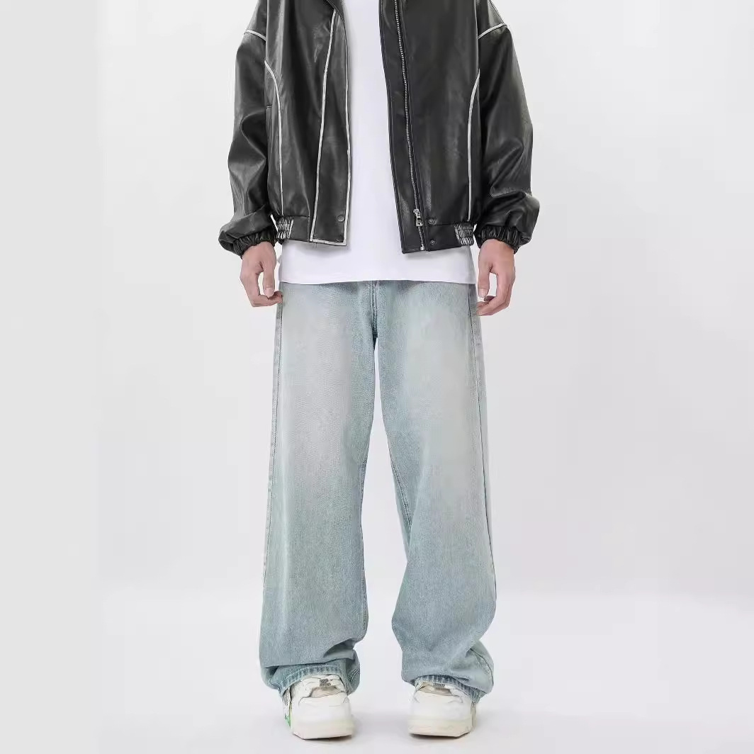 Mens Denim Trousers American Retro
