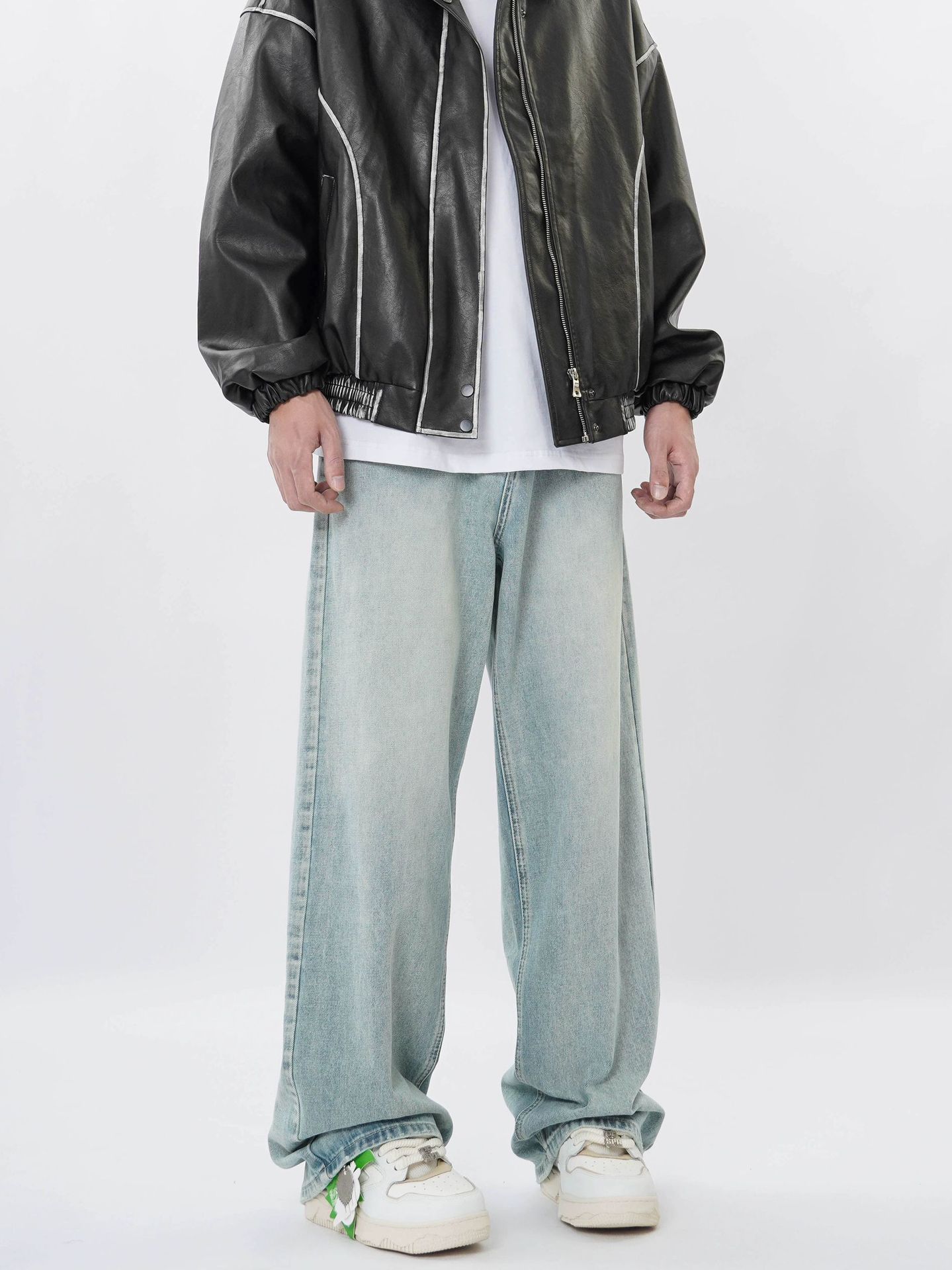 Mens Denim Trousers American Retro