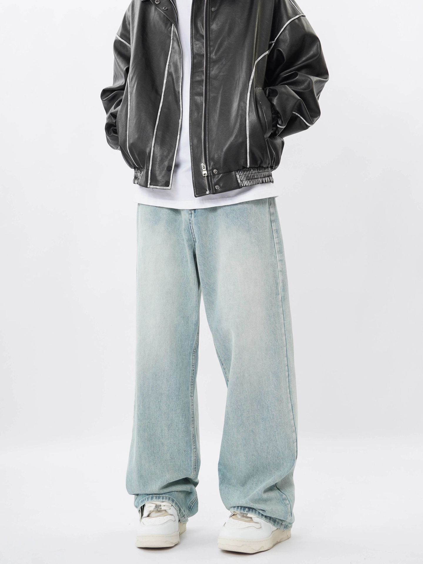 Mens Denim Trousers American Retro