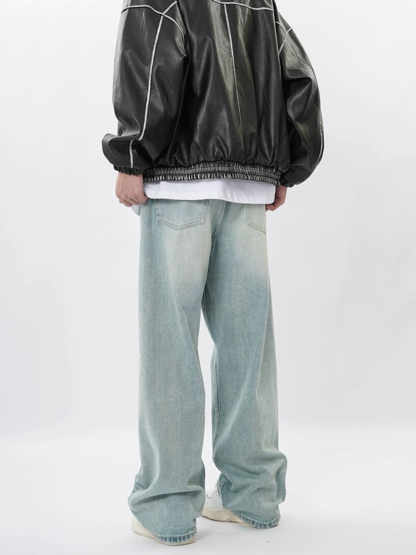 Mens Denim Trousers American Retro