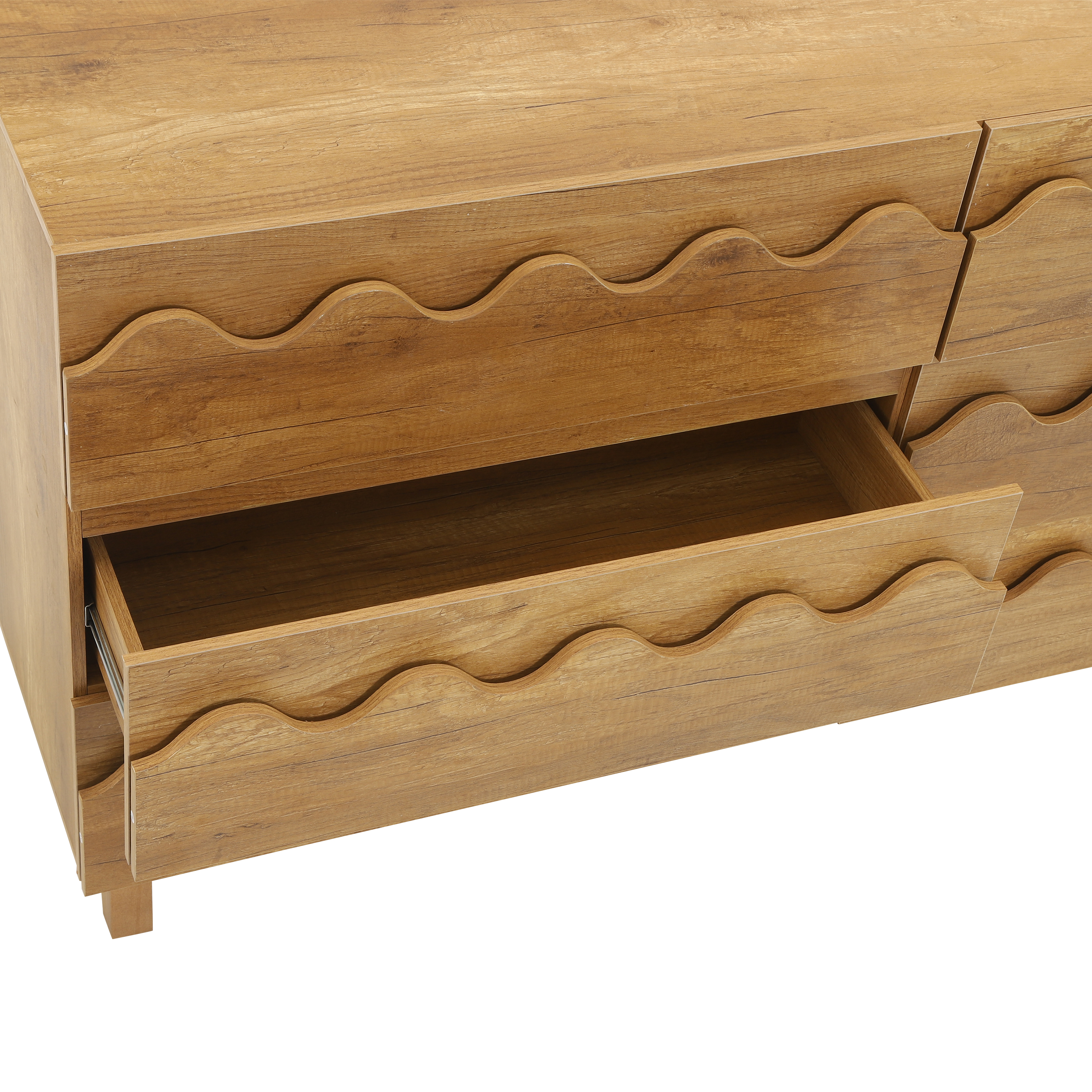 Modern Dresser Wave Front Natural Oak