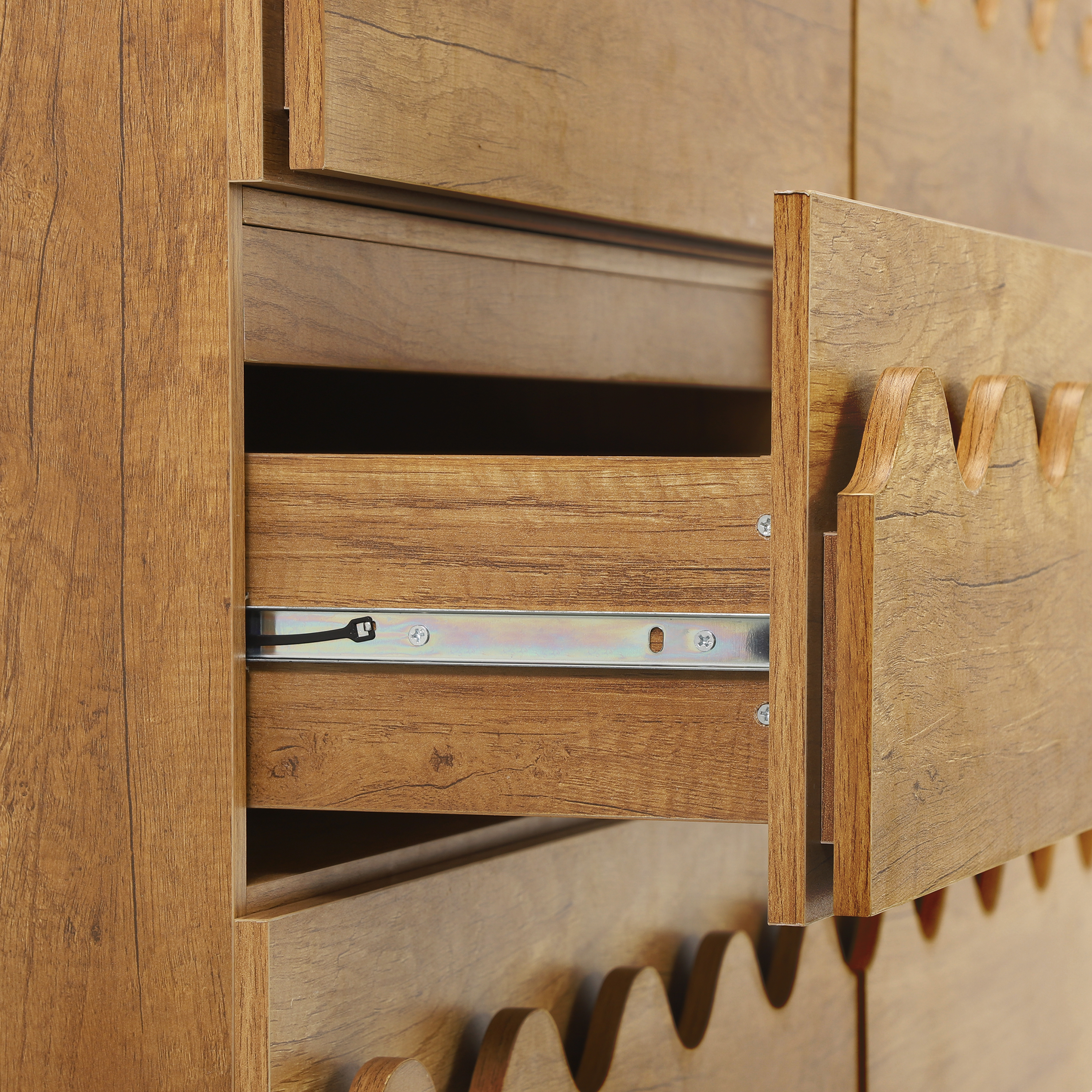 Modern Dresser Wave Front Natural Oak