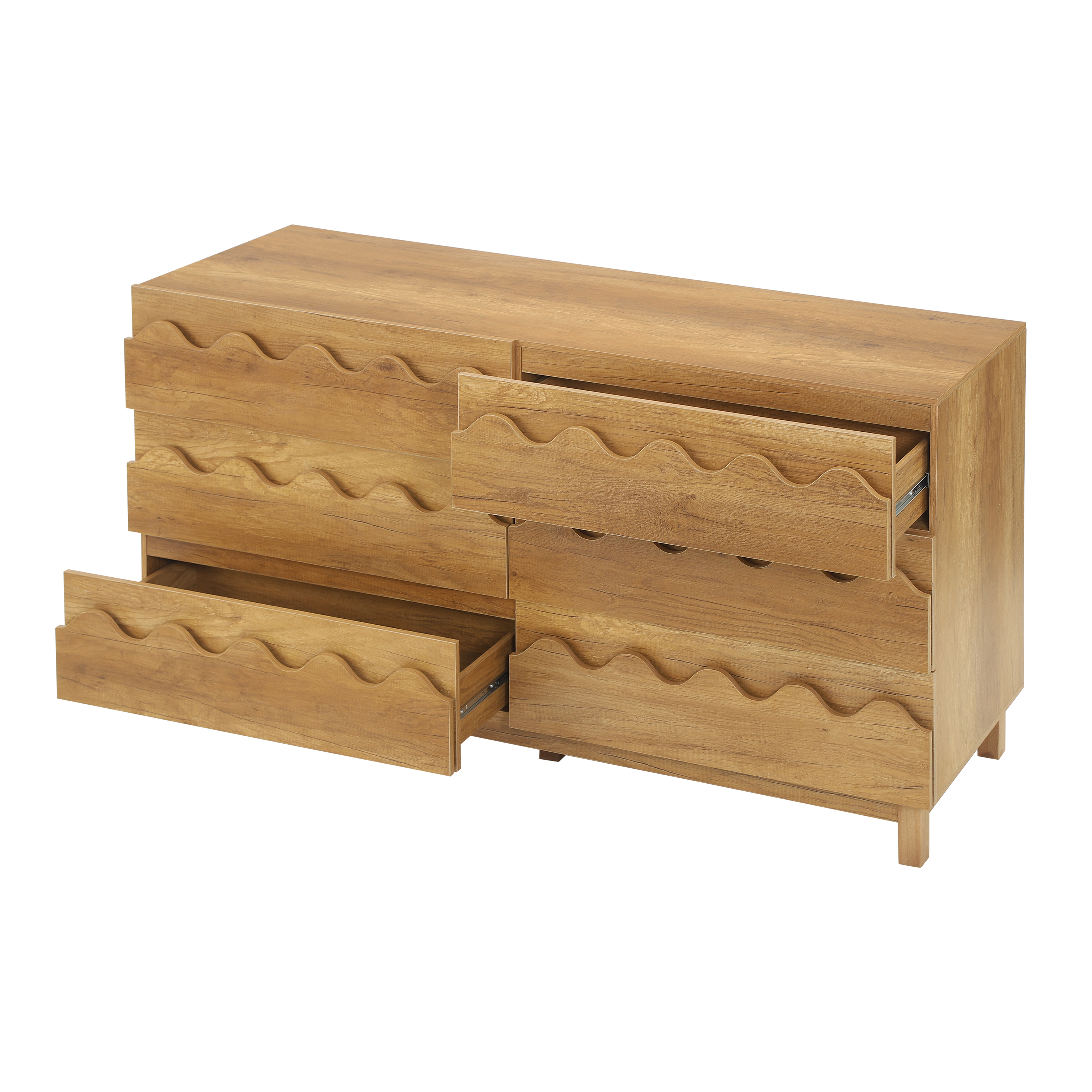 Modern Dresser Wave Front Natural Oak