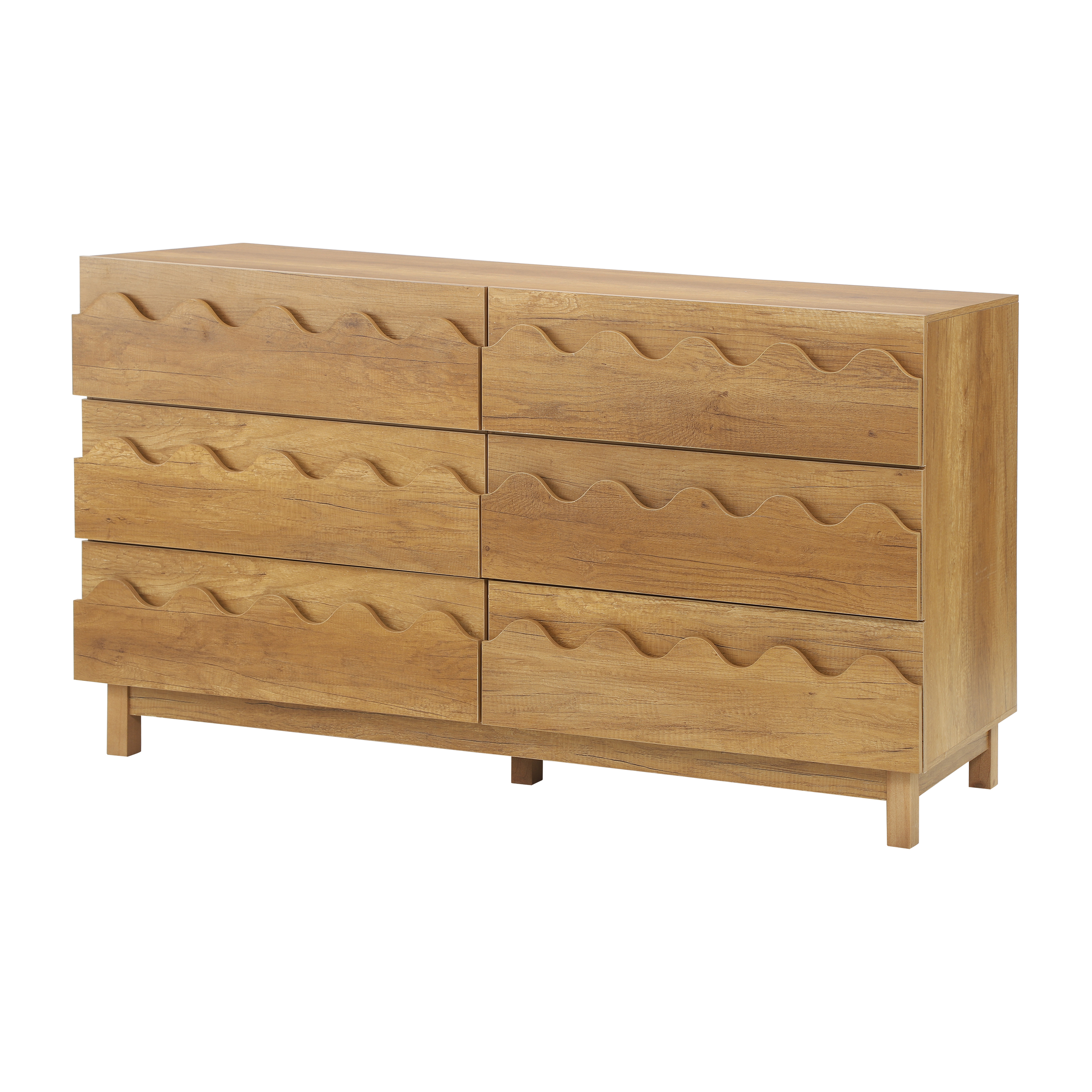 Modern Dresser Wave Front Natural Oak