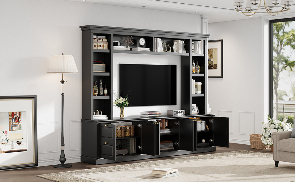 Modern TV Stand With Bookcase