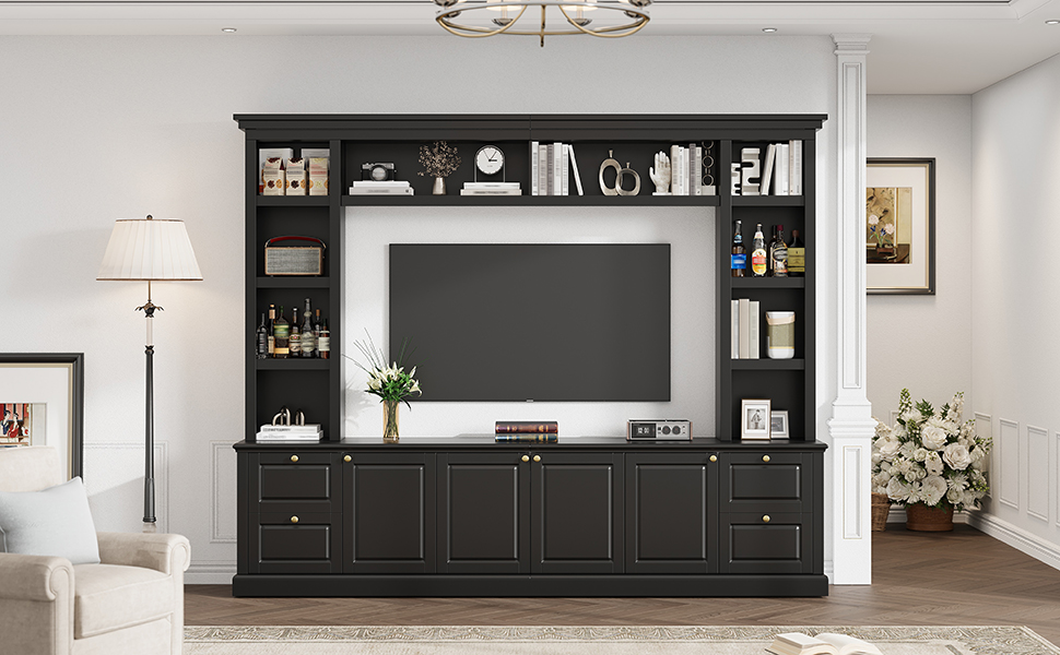 Modern TV Stand With Bookcase