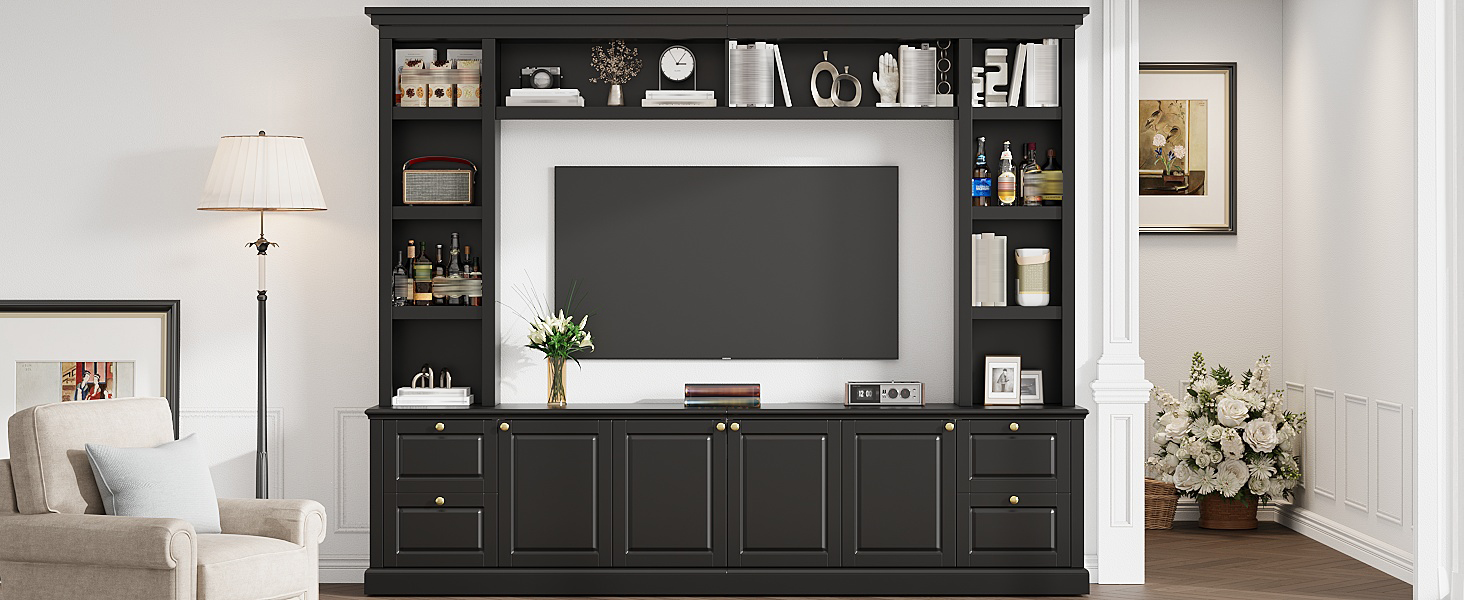 Modern TV Stand With Bookcase