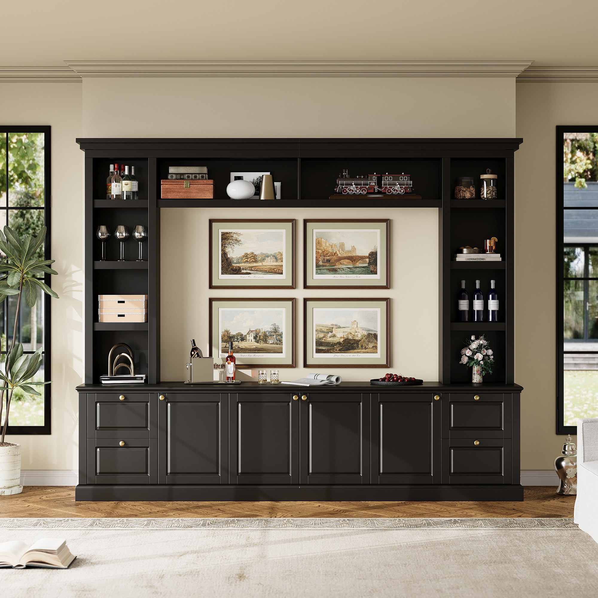 Modern TV Stand With Bookcase