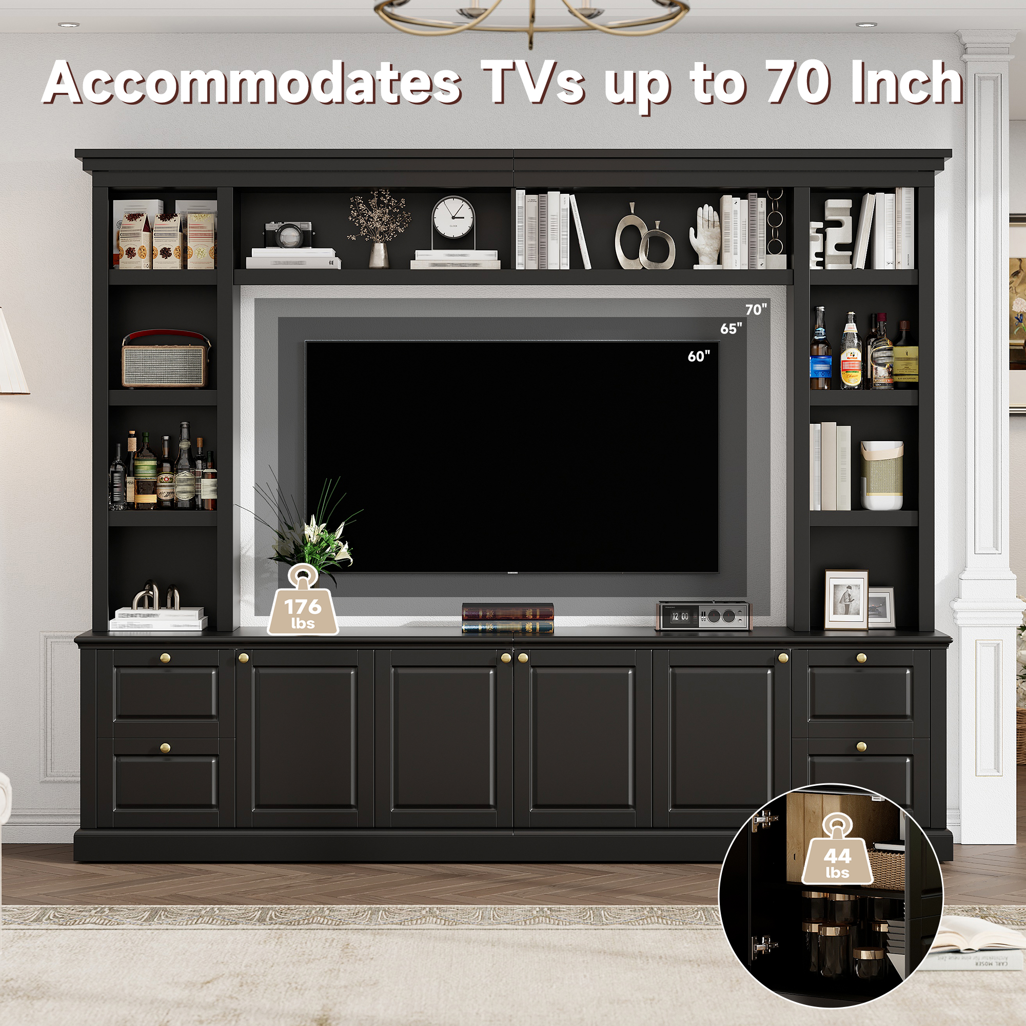 Modern TV Stand With Bookcase