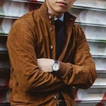 Mens Suede Coat Autumn Winter Stand-up