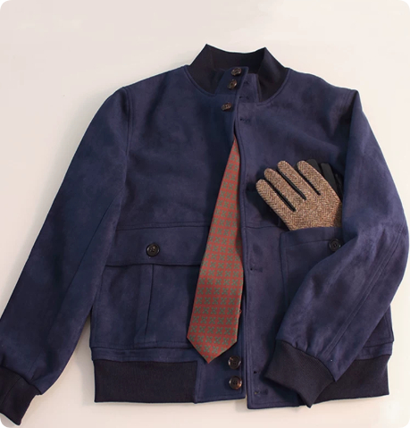 Mens Suede Coat Autumn Winter Stand-up