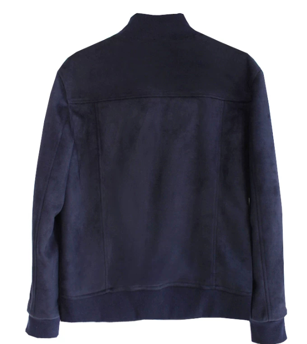 Mens Suede Coat Autumn Winter Stand-up