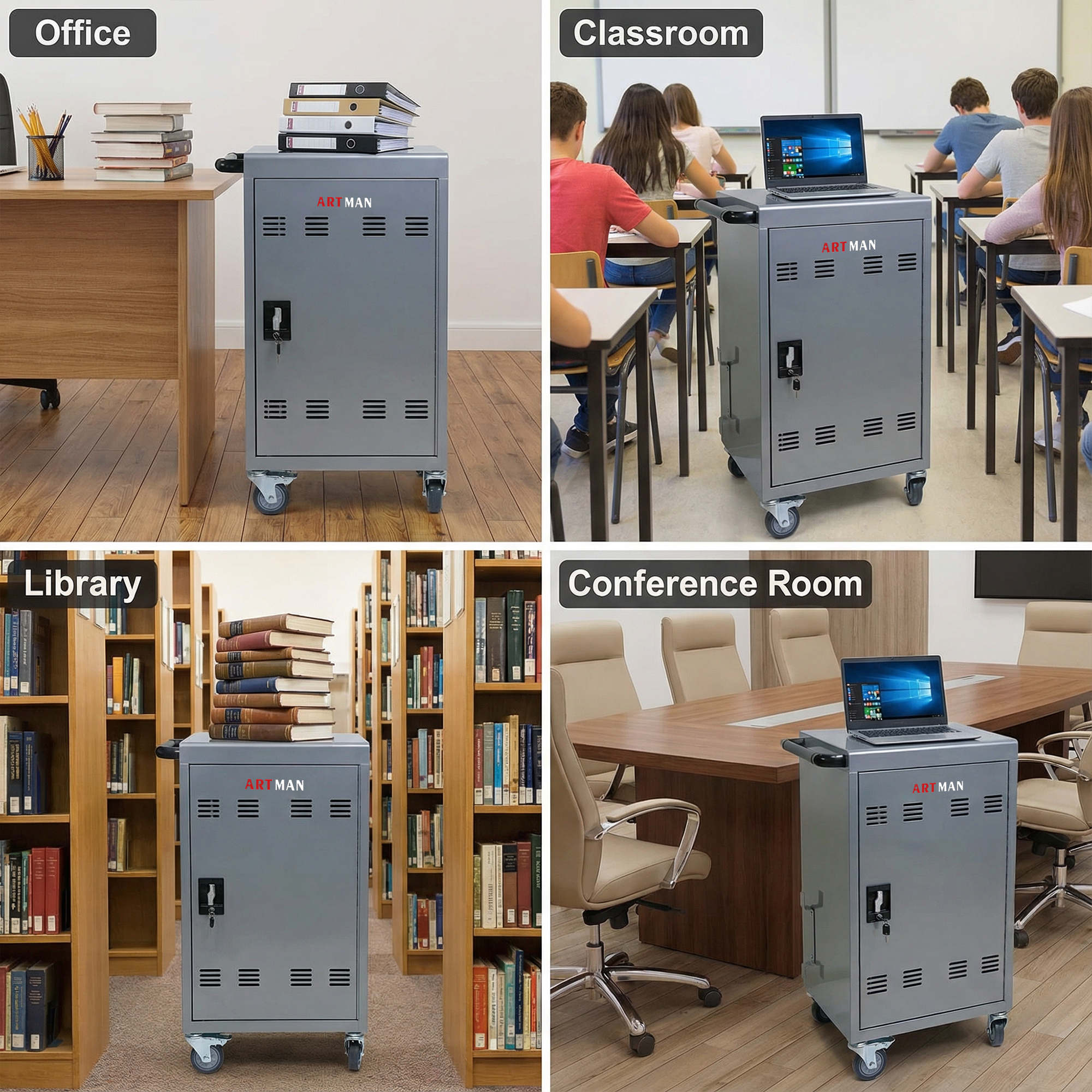 30 2Bay Mobile School Charging Cart Station