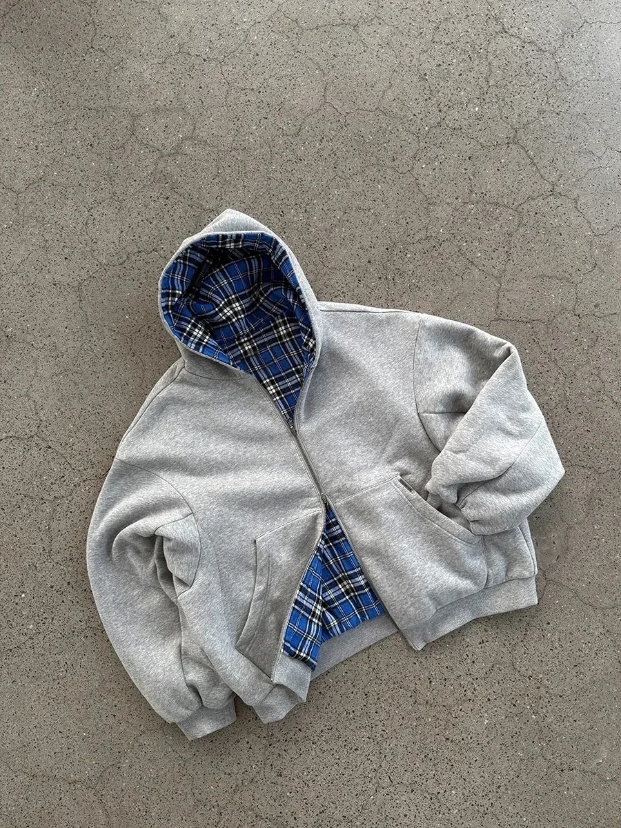 Gray Zip-Up Hoodie